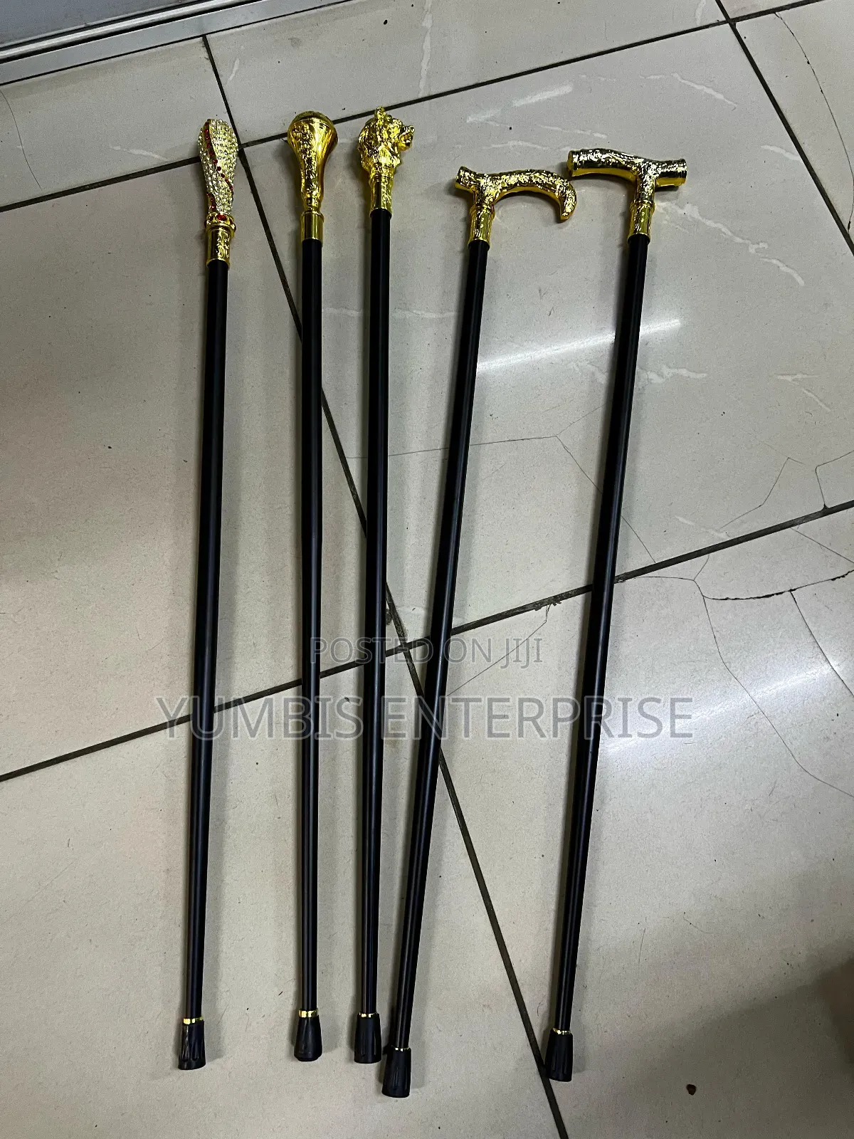Elegant Black Walking Sticks With Gold Handles With Sword