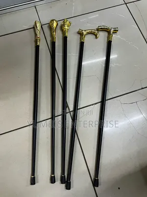 Elegant Black Walking Sticks With Gold Handles With Sword