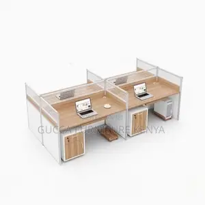 Workstations: Four-Pod Modular Desk Setup Workstation