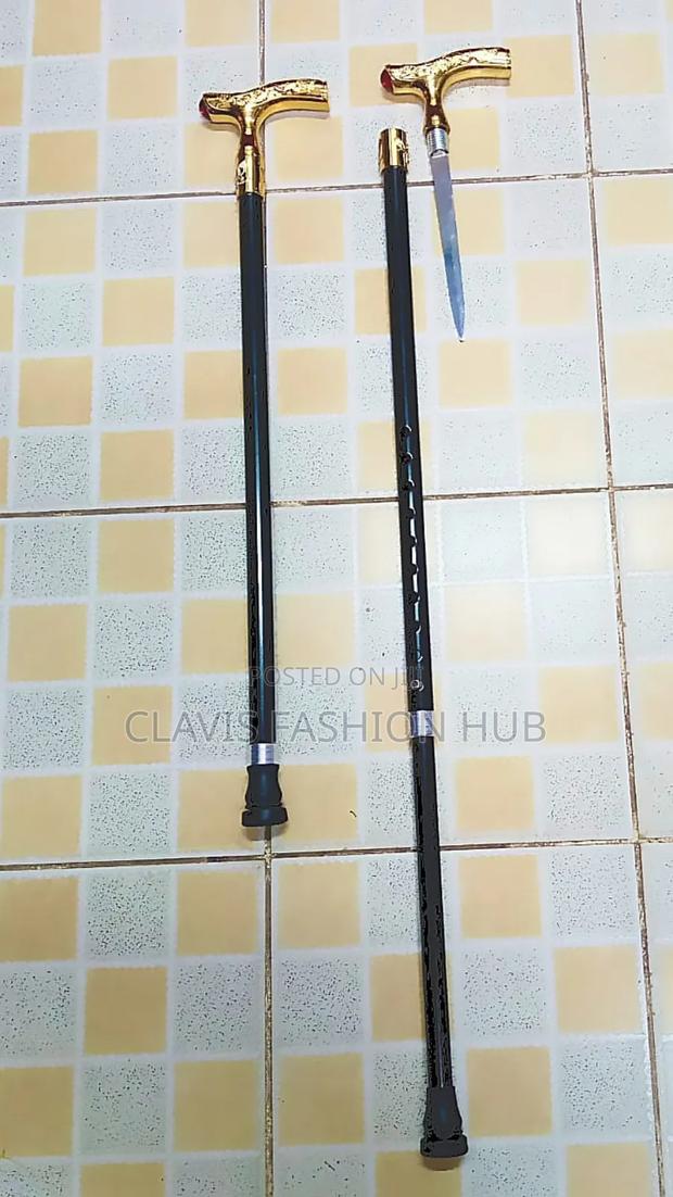 Adjustable Metallic Walking Stick With Sword - thumbnail 2