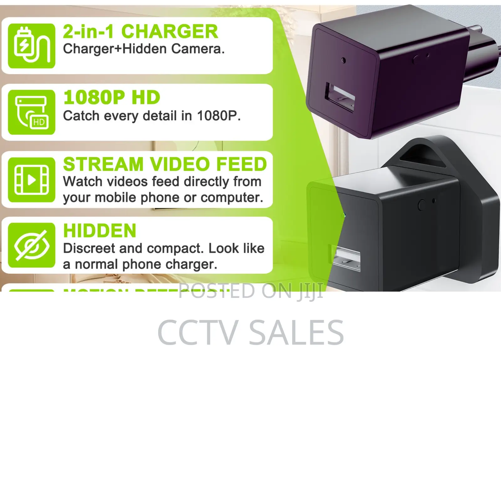 Hidden CCTV Wall Charger Spy Camera 2mp