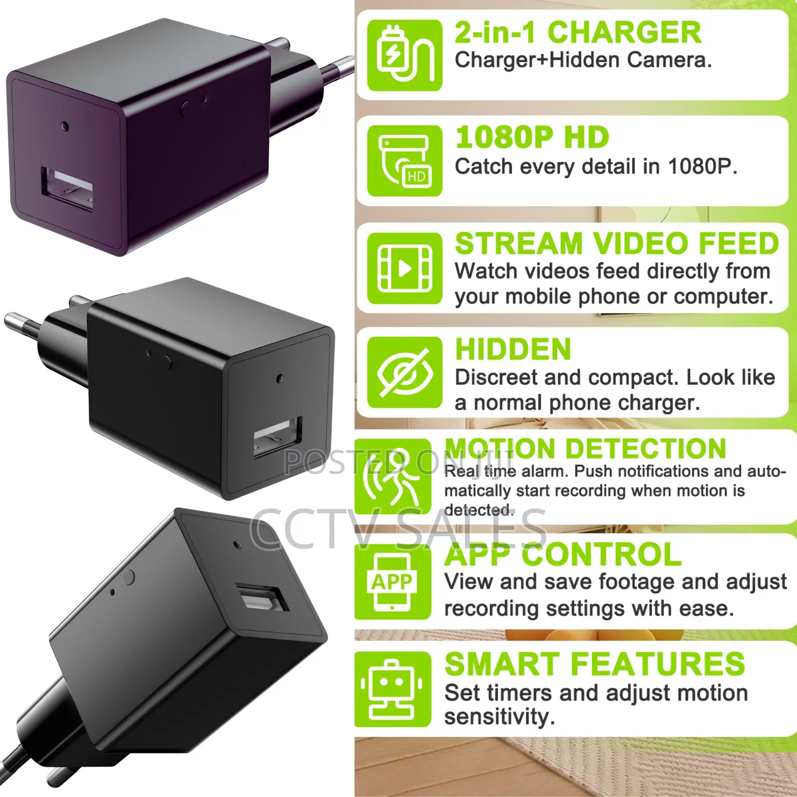Wireless Nanny Camera in a Charger