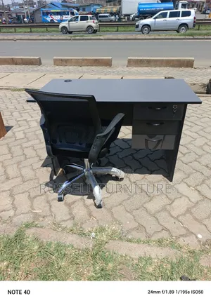 Durable Office Desk and Mesh Office Chair
