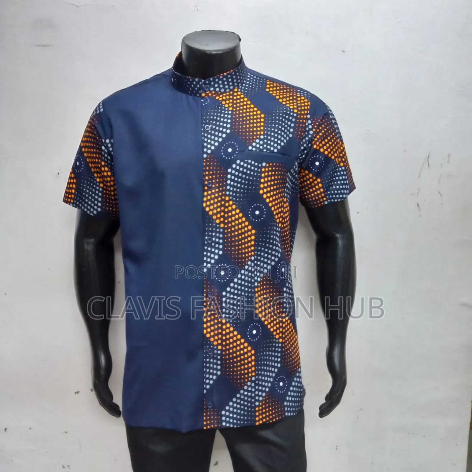 Short Sleeved Men Kitenge Shirts
