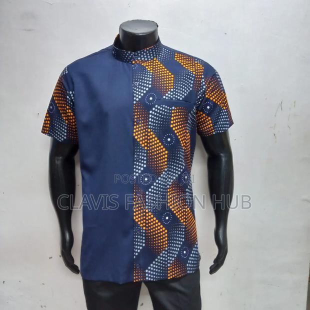 Short Sleeved Men Kitenge Shirts - main view