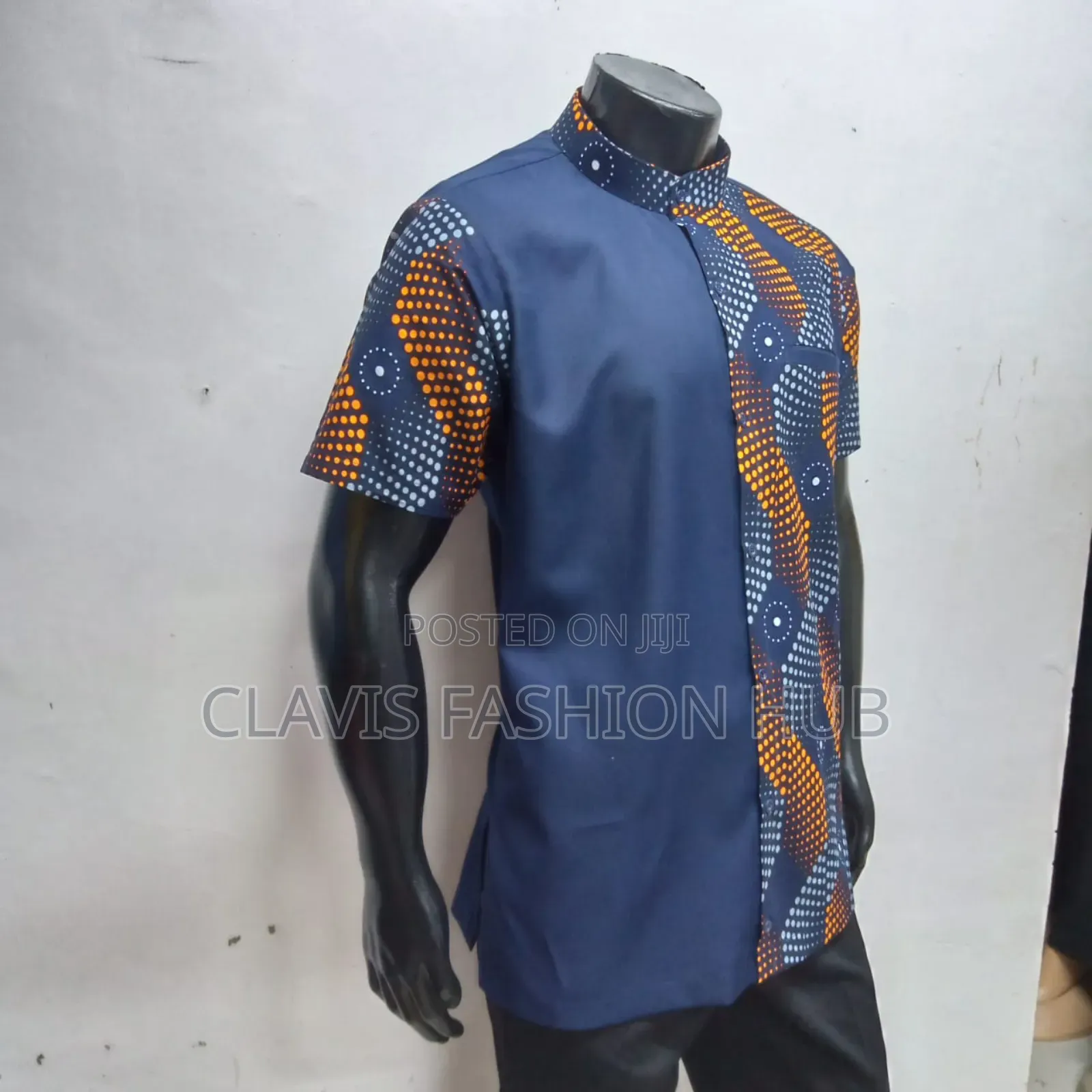 Short Sleeved Men Kitenge Shirts
