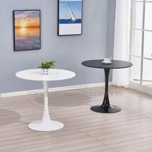 Dining Tables: Modern Circular Dining Table With Glossy Top