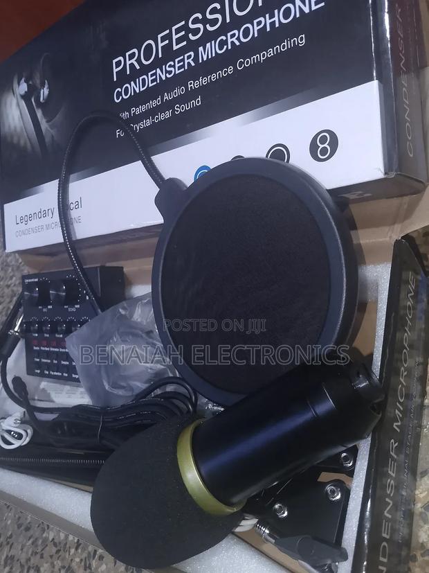 Quality Professional Condenser Mic With Live Sound Card