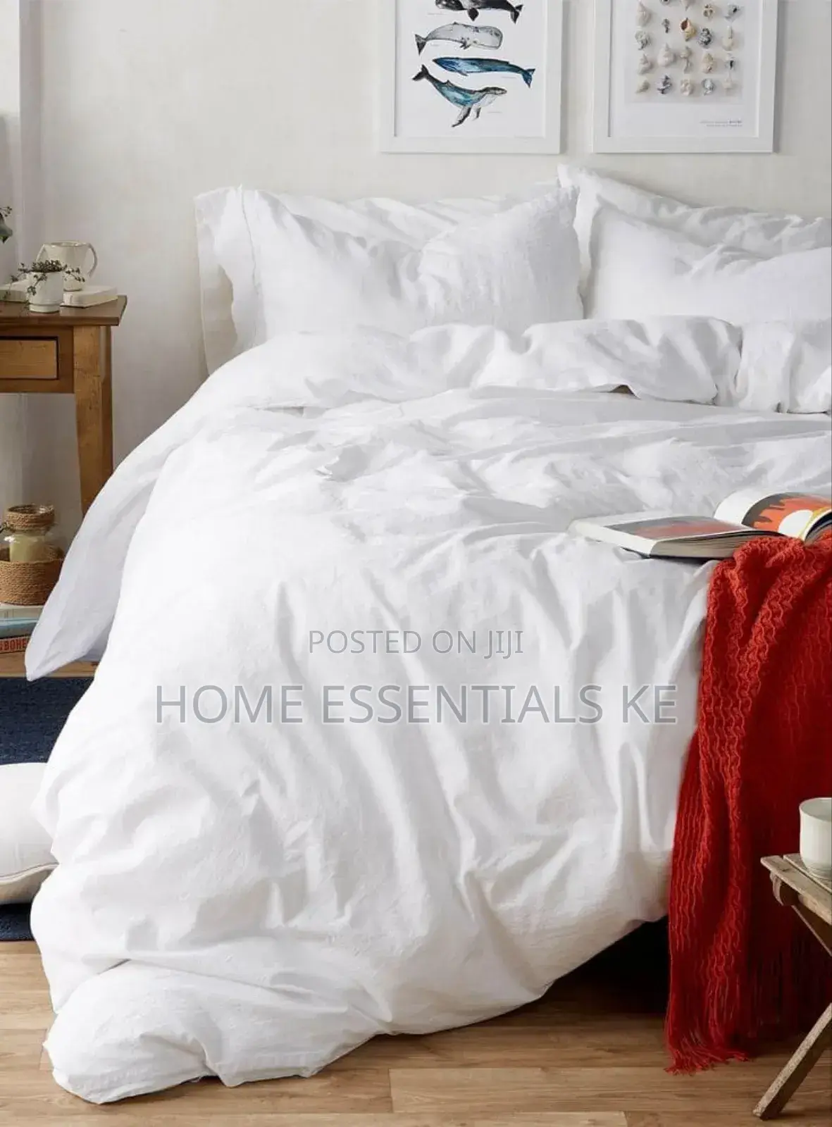 7x8 Plain White Duvet Cover Set*
 Bedsheet 2pcs Cases