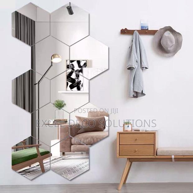 Geometric Patterns Acrylic Hexagon Mirrors