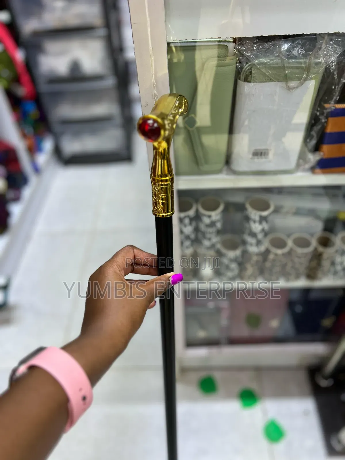 Metallic Fancy Walking Sticks With Gold Handl and Sword