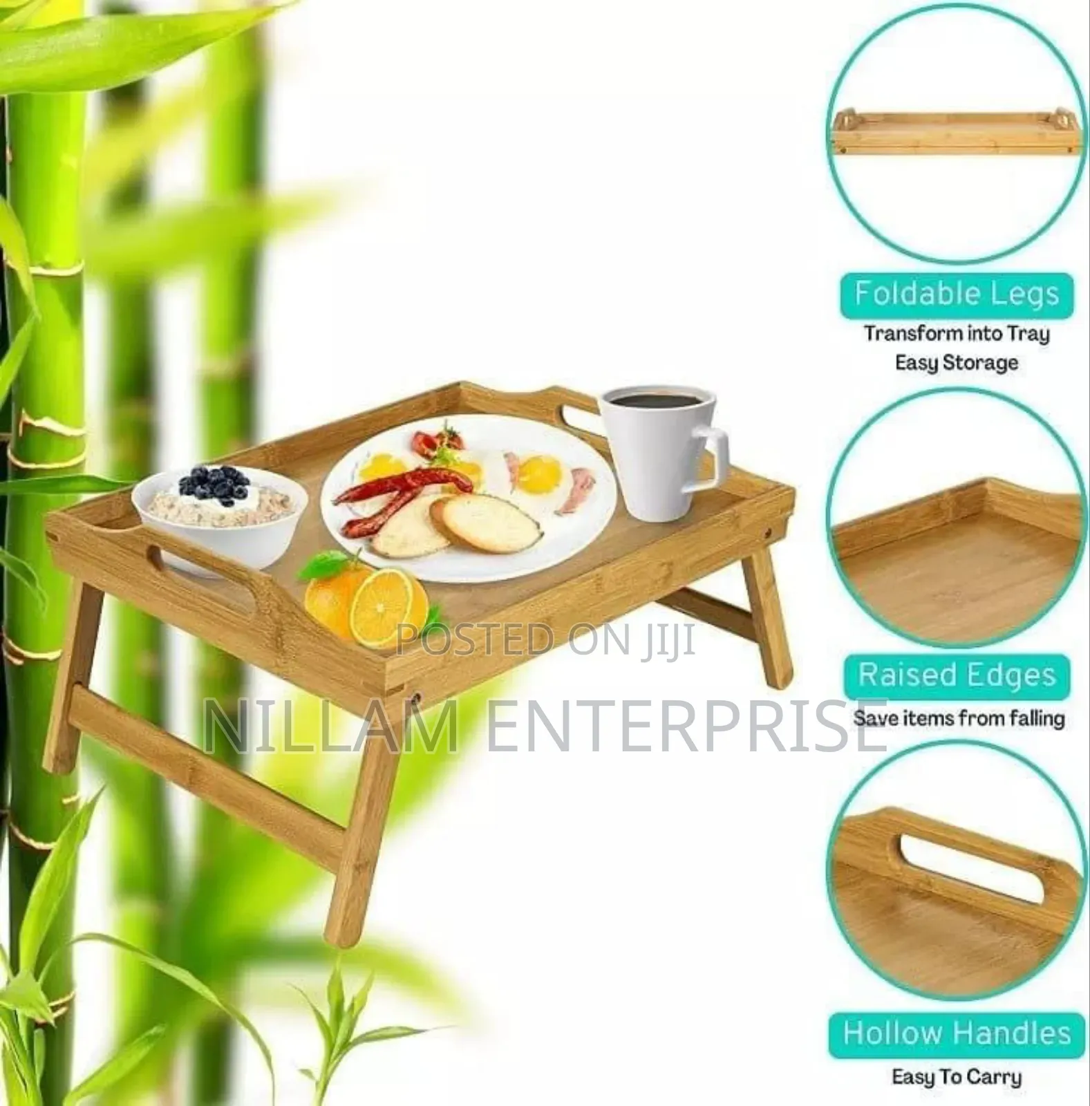 Foldable Bamboo Tray