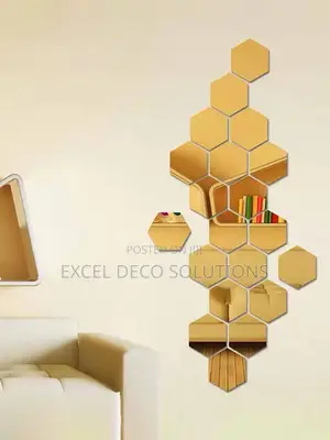 Arrange, Rearrange Repeat Hexagon Acrylic Decor Mirror
