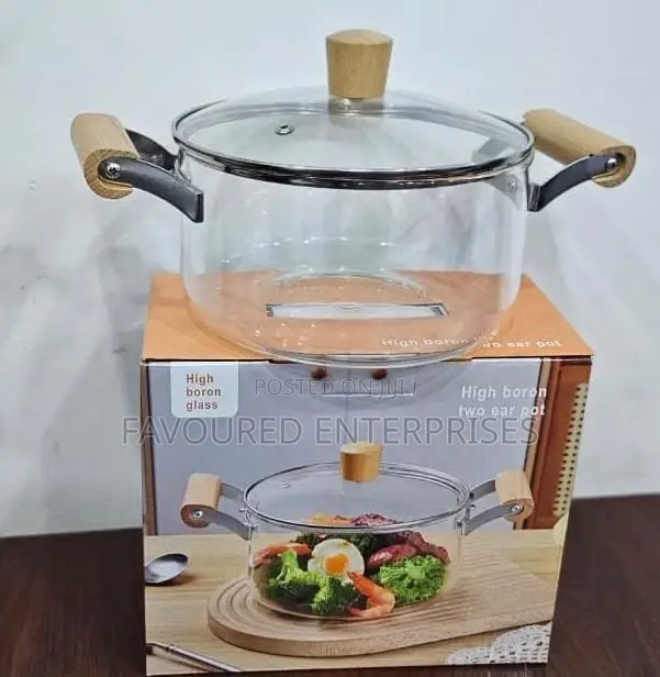 Wooden Handle High Boron Heavy Borosilicate Glass