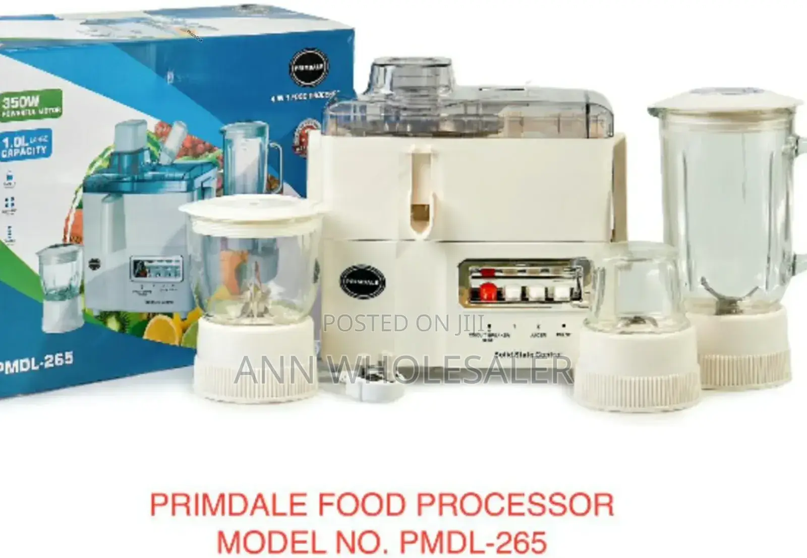 Primdale 4 in 1 Juicer -Blender-Grinder and Food Processor