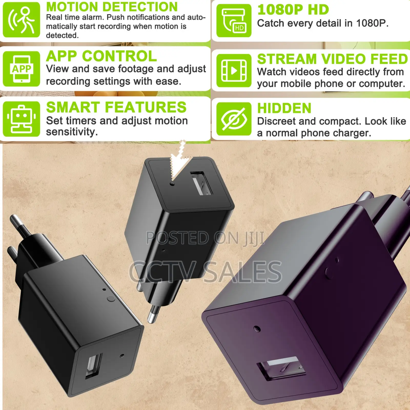 Hidden Spy Camera Wide Angle 1080p