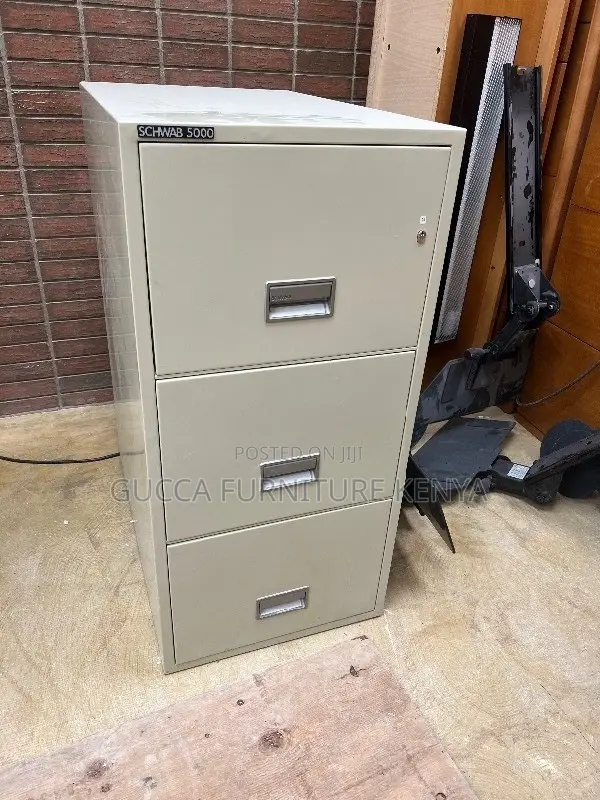 Office Cabinets:3-Drawer Silver Frame Key Lockable Cabinet