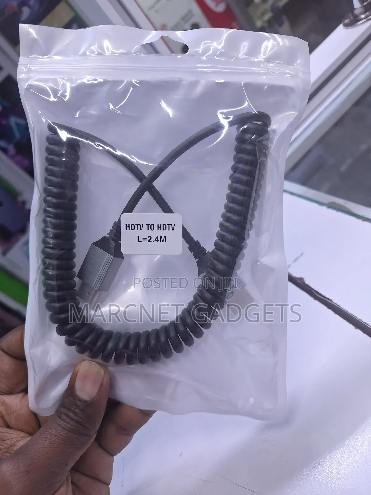 Ultra Hd Spiral Spring Rubber Hdmi Cable 2.4 Meters