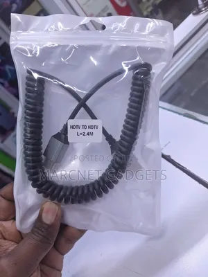 Ultra Hd Spiral Spring Rubber Hdmi Cable 2.4 Meters