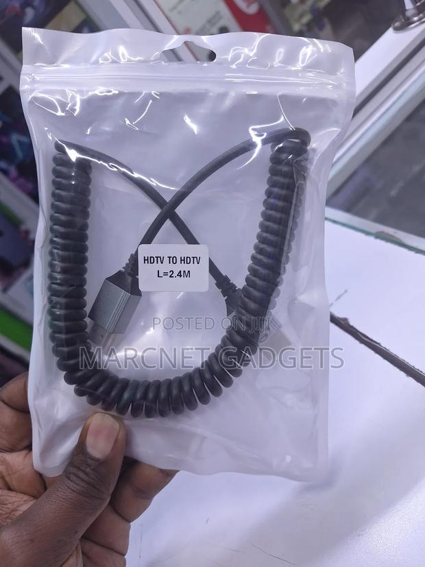 Ultra Hd Spiral Spring Rubber Hdmi Cable 2.4 Meters - thumbnail 2