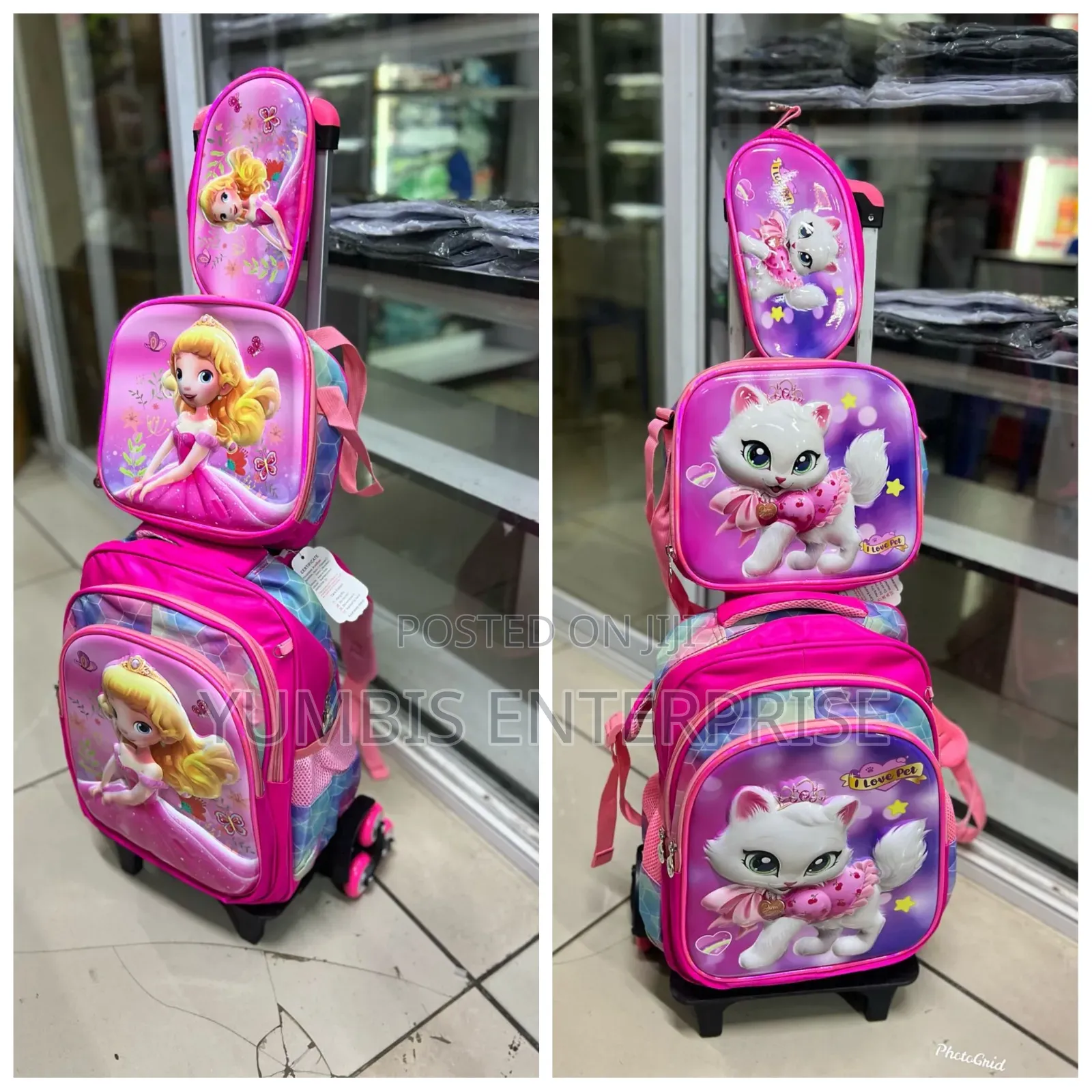 Pink  Kids 3 in 1 Bags With Trolley  at 3500