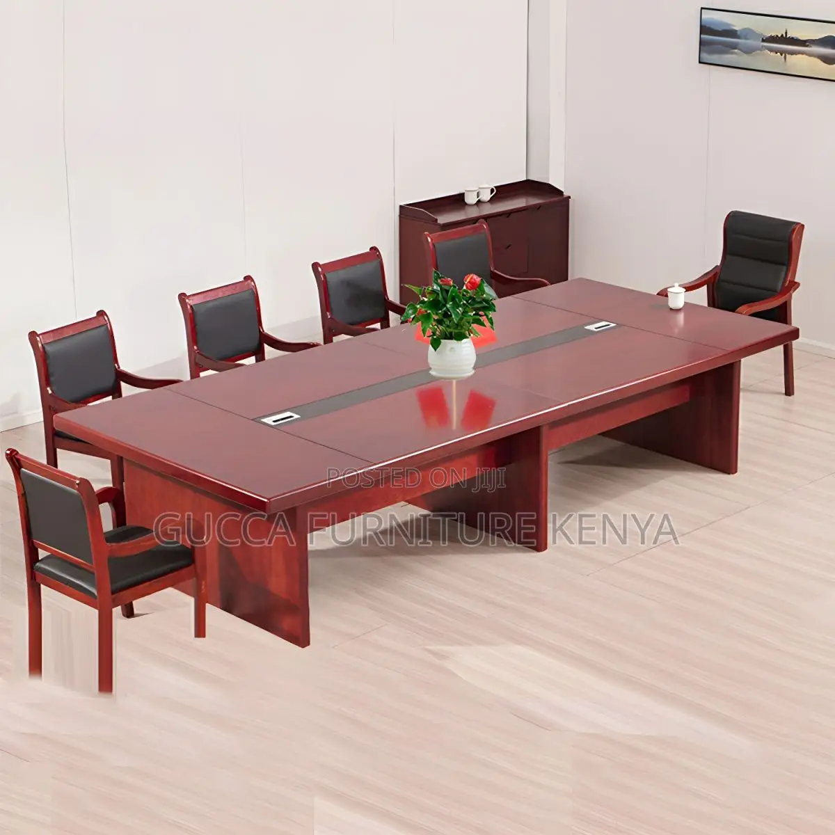 Boardroom Tables:3 Meter Traditional Red Wood Meeting Table