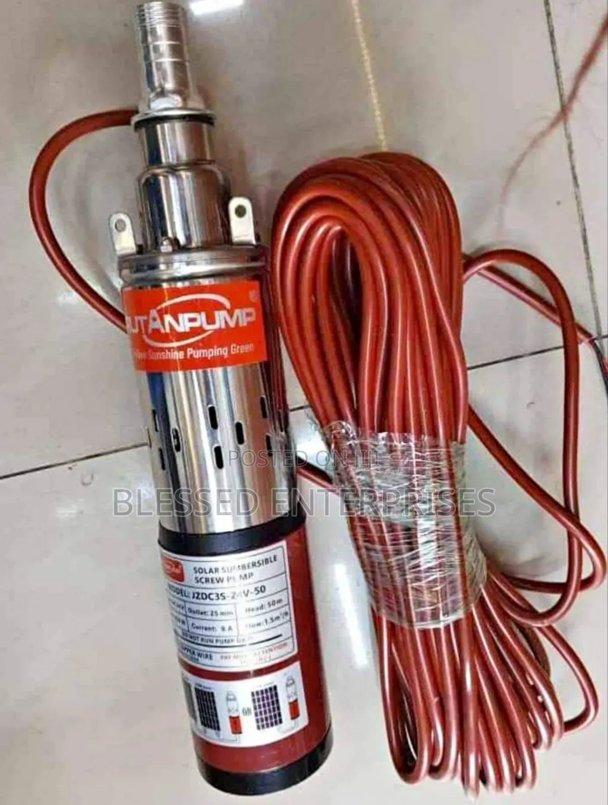 Rutan Submersible Pump 50m 250w / Solar Submersible Pump