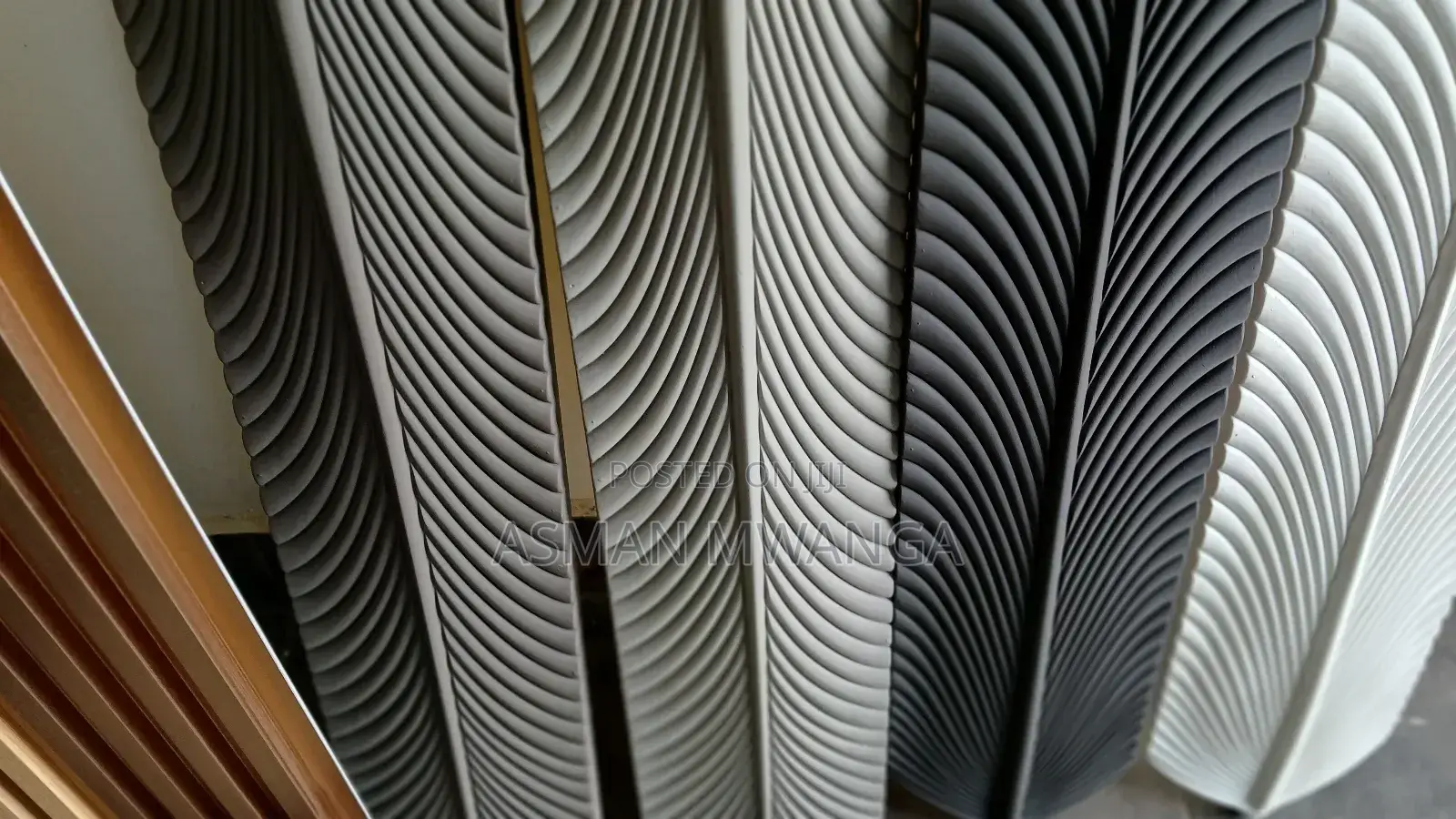 3d Pu Feather Shape Wall Panels