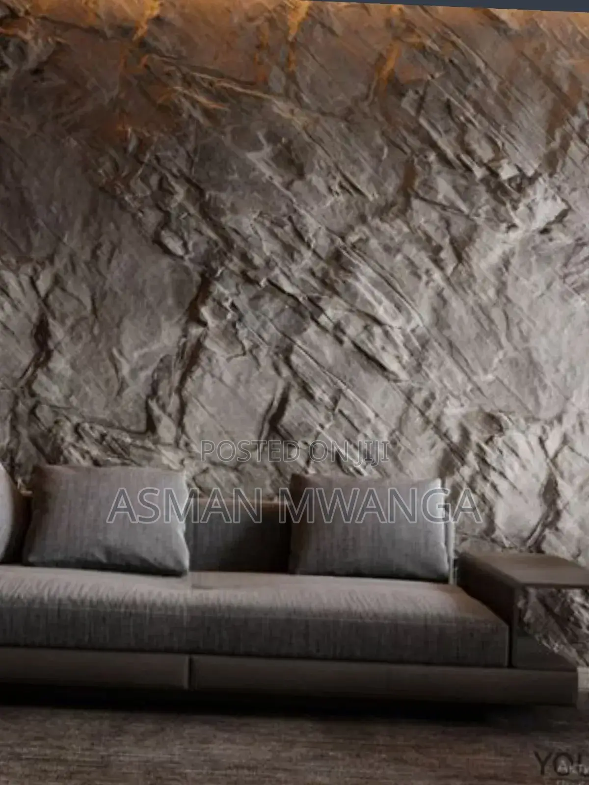 Pu Stone Wall Panels 3d Feather Shaped