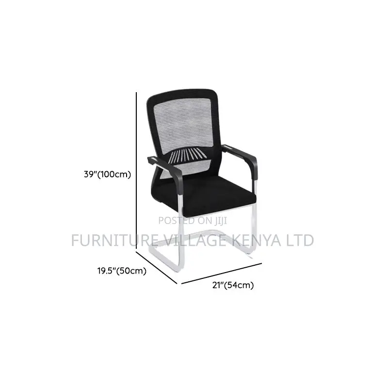 Office Chair: Fixed Boardroom Chair With Mid Back Support