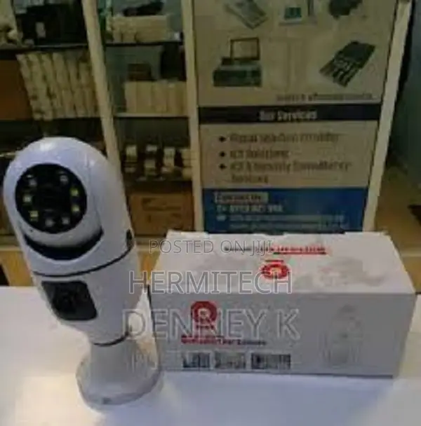 Smart Dual Lens PTZ Bulb Camera With Two Way Audio V380