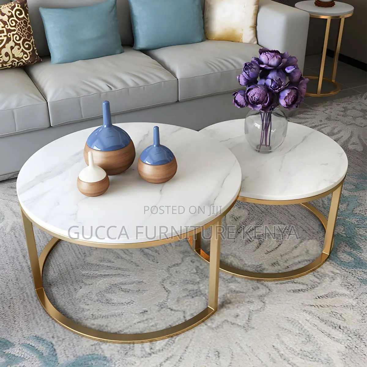 Coffee Tables: Slate Round Coffee Table for Office Home