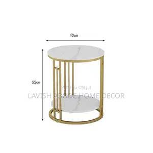 Classy Side Table MDF Wood Marble Effect