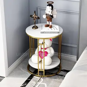 Classy Side Table MDF Wood Marble Effect