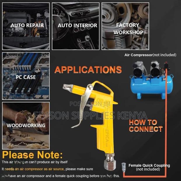 5pcs Air Blow Gun Kit Air Compressor Kit + Adapters Nozzle - thumbnail 3
