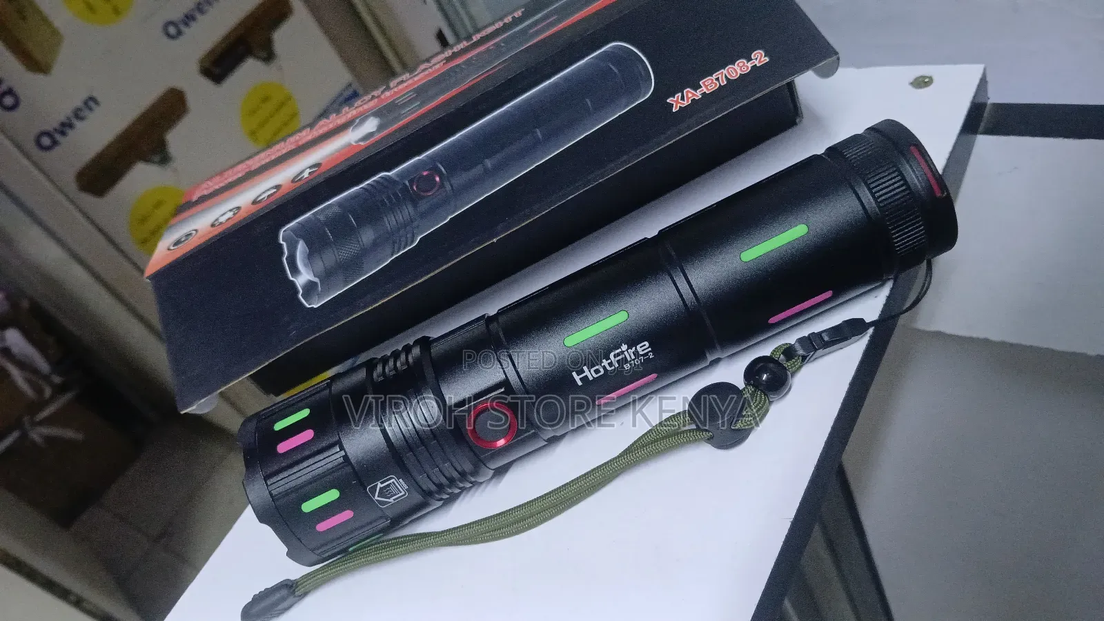 P70 Rechargeable Flashlight Hotfire Powerbank Security Torch