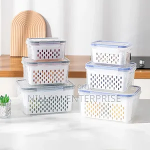 *3pc Double Drain Basket ,Vegetable Storage Container*