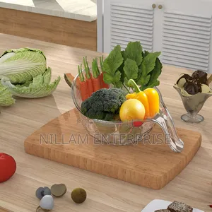 *Acrylic Multi Functional Drain Fruit Cleaning Bowl