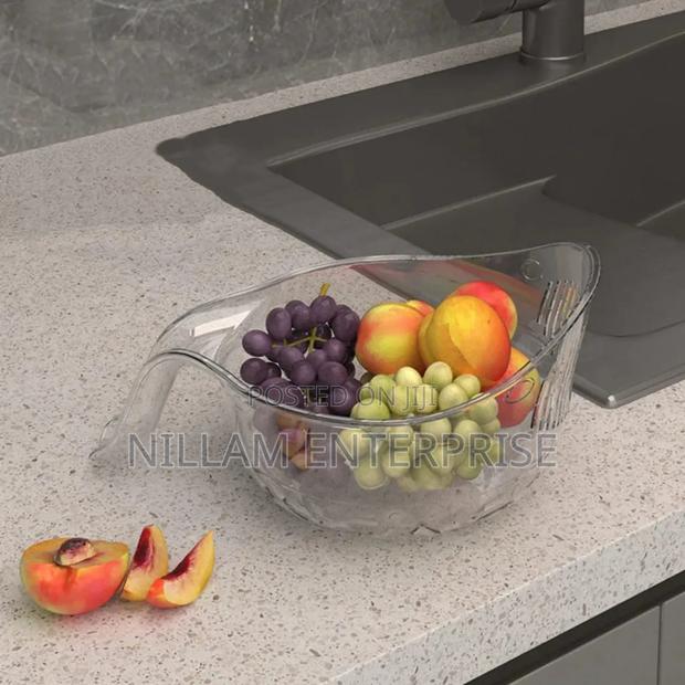 *Acrylic Multi Functional Drain Fruit Cleaning Bowl - thumbnail 4