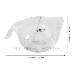 *Acrylic Multi Functional Drain Fruit Cleaning Bowl