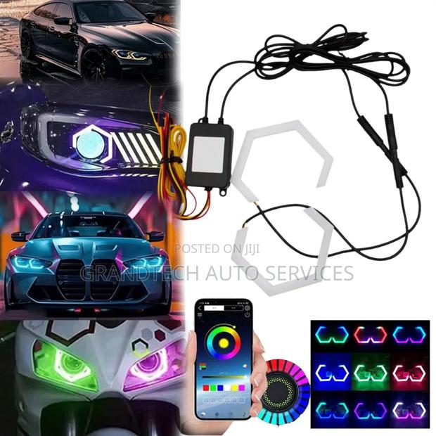 69mmheadlight Hexagon RGB Lights