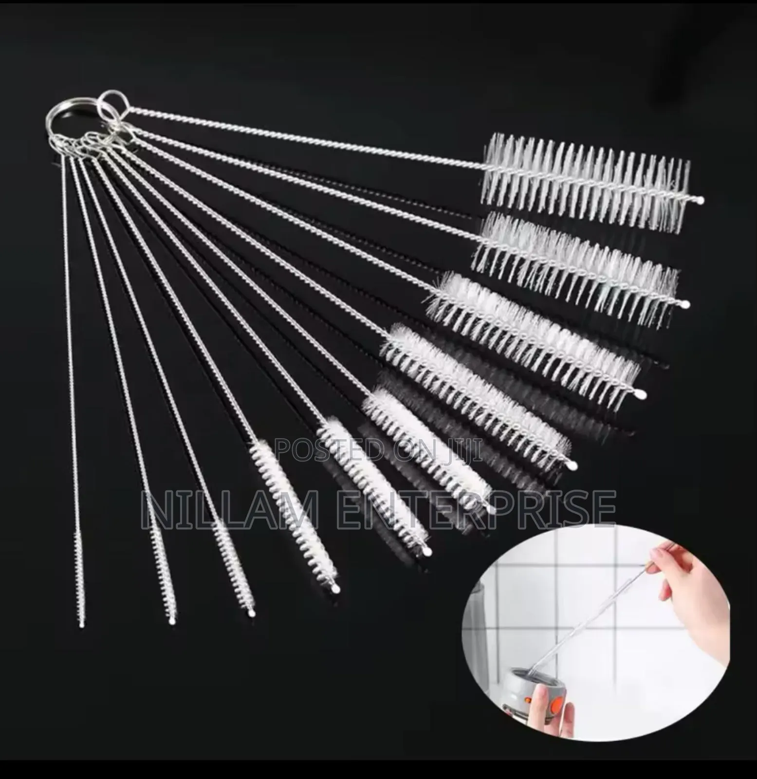 10pcs Drinking Straw Cleaning Brush Set