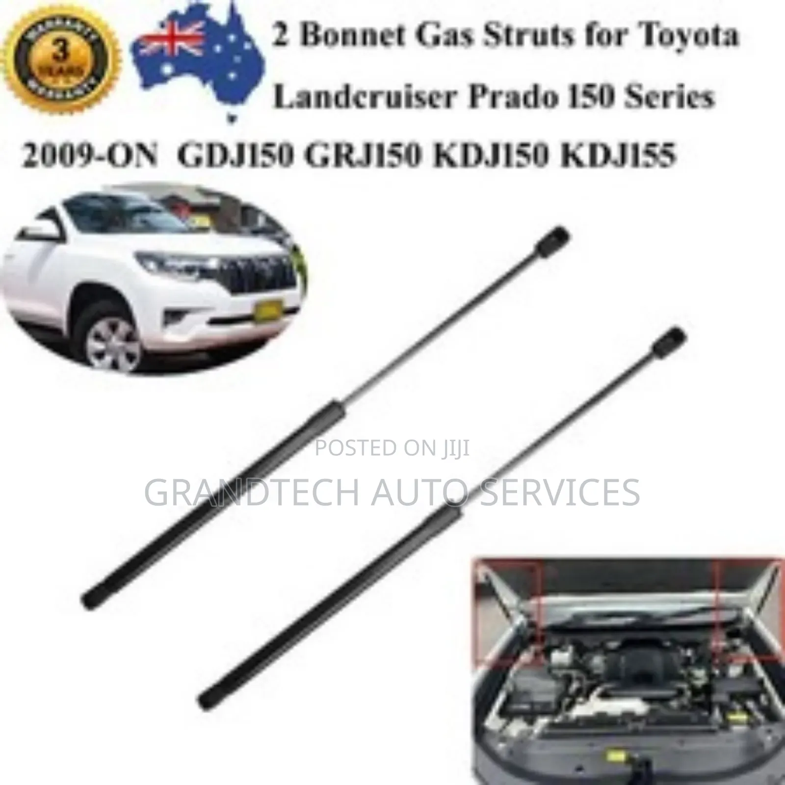 Original Kyblandcruiser Prado J150 Bonnet Shocks