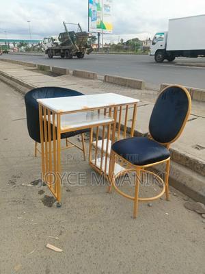 Manicure Sets, Black and Gold Seats, With Marble Table - thumbnail 2