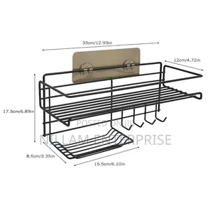Heavy Duty Rectangular Self-Adhesive Bathroom Rack