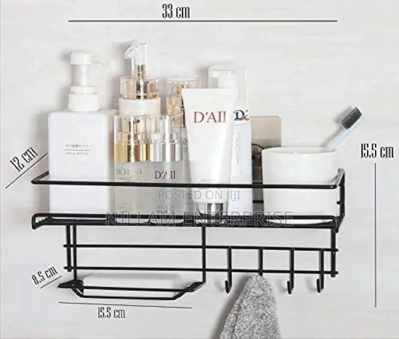 Heavy Duty Rectangular Self-Adhesive Bathroom Rack