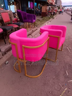 Hot Pink Manicure Seats and Gold Frame 