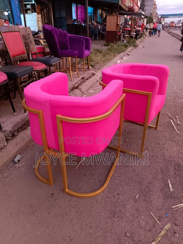 Hot Pink Manicure Seats and Gold Frame - main view