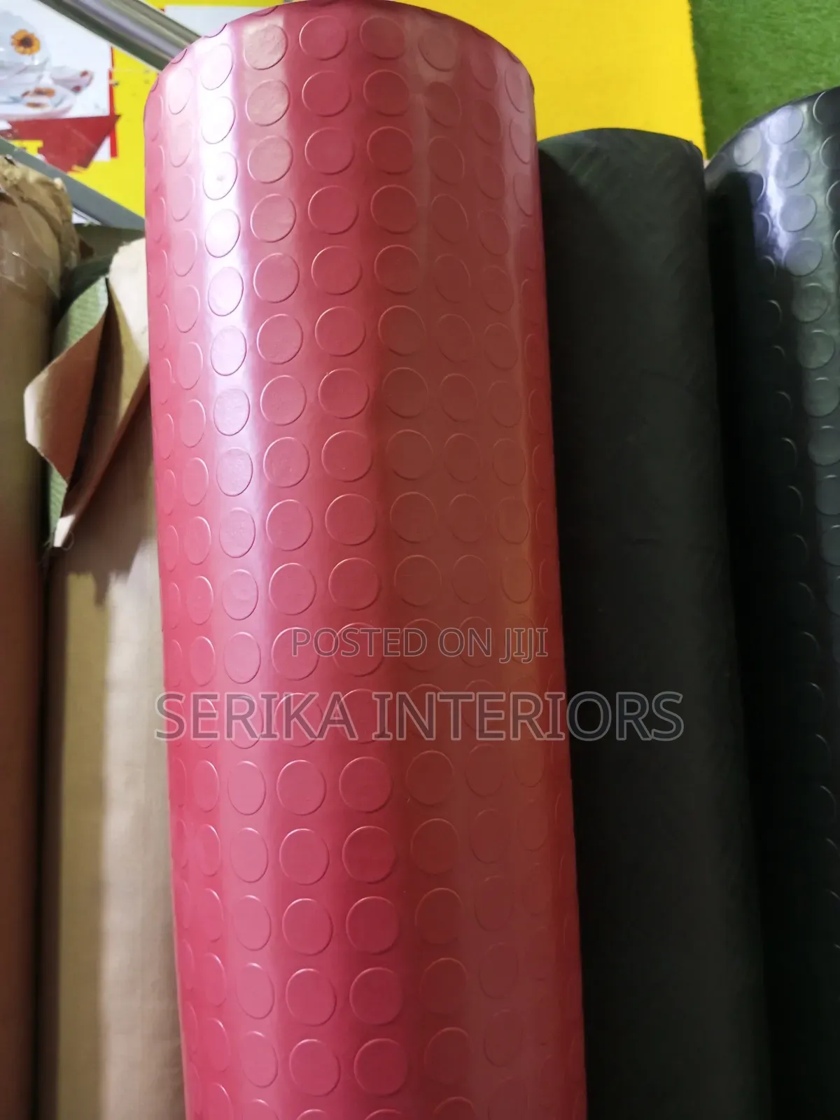 Rubber Coin Mats Maroon Anti Slip Rubber Mats