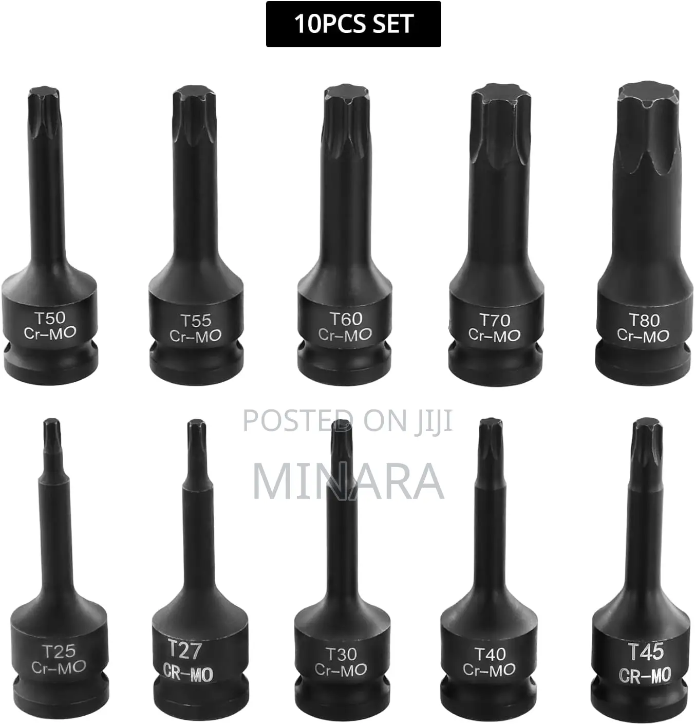 10 PCS Torx Bit Socket Set, Impact Grade T-Series